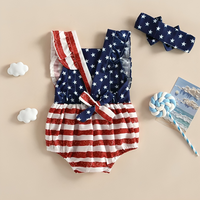 Sleeveless American Flag Baby Romper