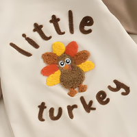 Little Turkey Printed Cotton Long Sleeve Romper