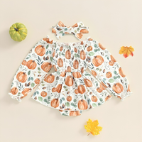 Halloween Pumpkin Patch Princess Baby Romper Dress