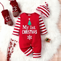 My 1st Christmas Print Holiday Themed Romper