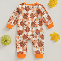 Thanksgiving Turkey Checkered Baby Jumpsuit