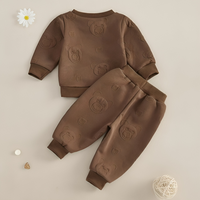 Long Sleeve Solid Bear Fleece Baby Set