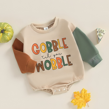 Gobble Til You Wobble Colorful Baby Bodysuit