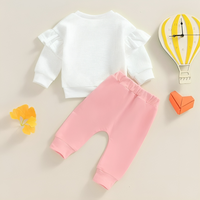 Long Sleeve Waffle Heart Baby Set