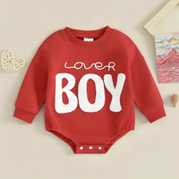 Lover Boy Embroidered Cotton Baby Bodysuit