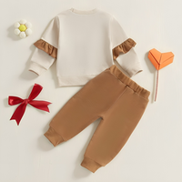 Long Sleeve Ruffled Bowknot Baby Set