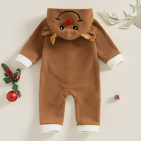 Reindeer Zipper Hooded Baby Jumpsuit Costume