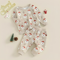 Christmas Themed Print Long Sleeve Baby Set