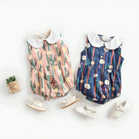 Charming Plaid Floral Cotton Baby Summer Bodysuit