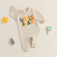 Colorful "Little Bean" Print Baby Jumpsuit