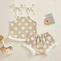 Waffle Floral Ruffled Baby Set