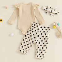 Long Sleeve Polka Dot Ruffled Baby Set