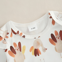 Little Turkey Print Dress Baby Set