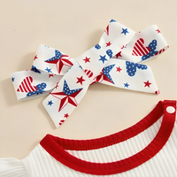 Flying Sleeve Happy 4th of July Baby Set