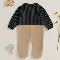 Long Sleeve Striped Gentleman Baby Jumpsuit