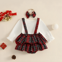 Princess Plaid Suspender Bodysuit Dress Set