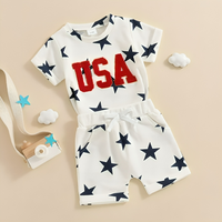 Short Sleeve USA Stars Cotton Baby Set