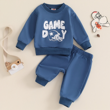 Long Sleeve Blue Game Day Baby Jogger Set