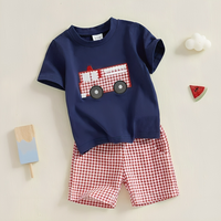 Short Sleeve Fire Truck Toddler Set