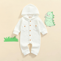 Solid Waffle Hooded Cotton Jumpsuit