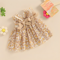 Floral Lace Bow Decor Dress