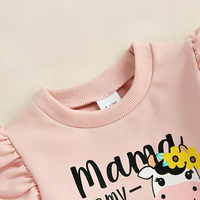 Mama Is My Bestie Cow Print Toddler Set