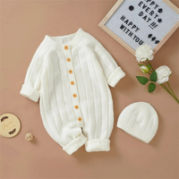 Solid Knitted Sweater Baby Romper Bodysuit