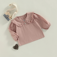 Solid Ruffled Collar Toddler Top