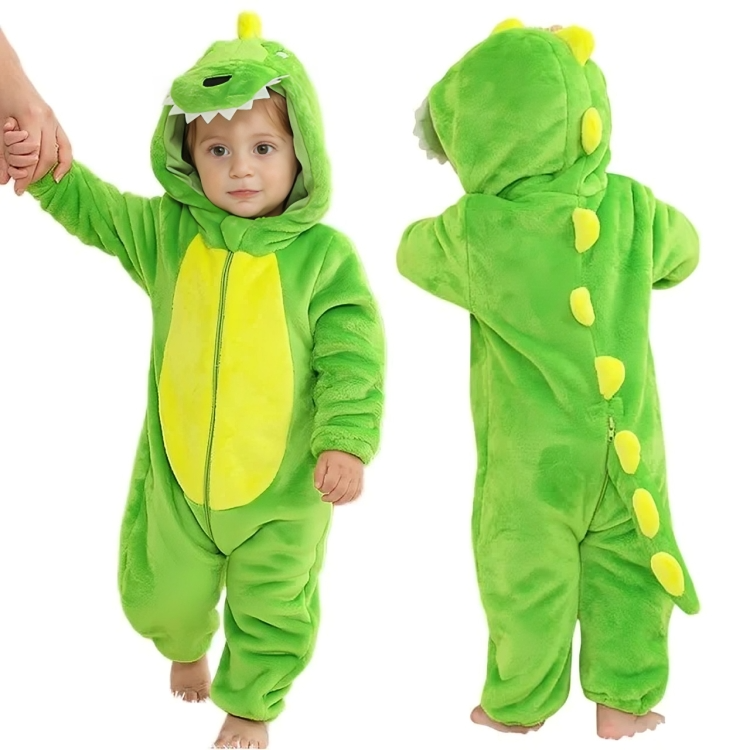 Light Green Dinosaur Baby Cotton Onesie