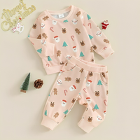 Christmas Themed Print Long Sleeve Baby Set