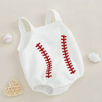 Sleeveless Baseball Embroidered Baby Romper