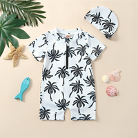 Palm Trees Zipper Baby Swimsuit