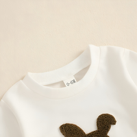 Long Sleeve Brown Bunny Embroidered Baby Set