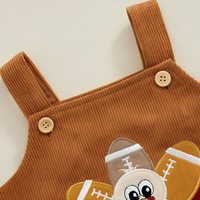 Sleeveless Thanksgiving Football Baby Romper