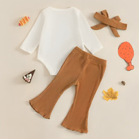 Thanksgiving Colorful Casserole Flared Pants Set