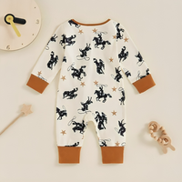 Long Sleeve Zipper Cowboys Baby Jumpsuit