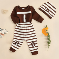 Long Sleeve Striped Football Baby Set