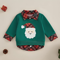 Long Sleeve Plaid Santa Baby Sweatshirt