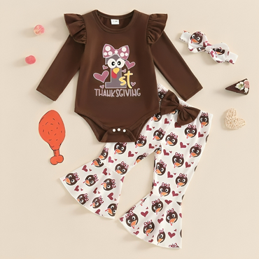 1st Thanksgiving Flared Pants Baby Set