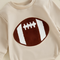 Football Embroidered Long Sleeve Baby Bodysuit