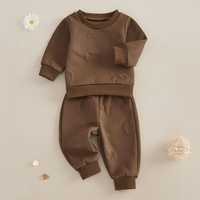 Long Sleeve Solid Bear Fleece Baby Set