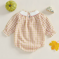 Vintage Plaid Thanksgiving Baby Romper