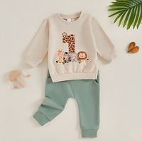 First Birthday Animal Print Cotton Baby Set