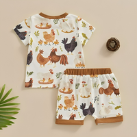 Cute Short Sleeve Chicken Farm Set