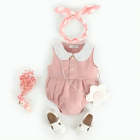 Charming Plaid Floral Cotton Baby Summer Bodysuit