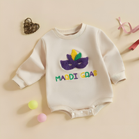 Long Sleeve Mardi Gras Baby Bodysuit