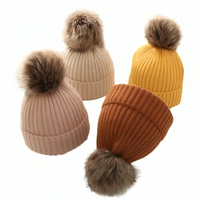 Pompom Winter Knitted Cotton Baby Beanie Hat