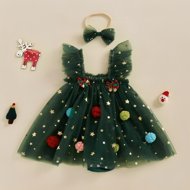 Christmas Tree Ruffle Tulle Tutu Dress