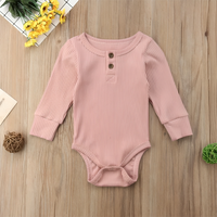 Versatile Solid Color Long Sleeve Cotton Romper