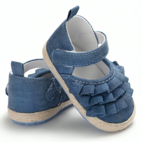 Unisex Ruffle Solid Baby Shoes